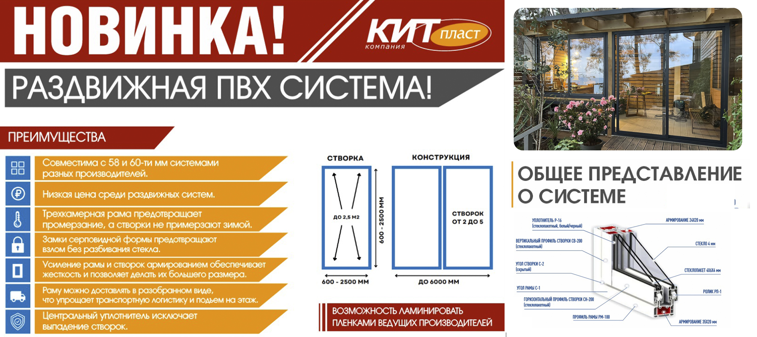 НОВИНКА! Раздвижная ПВХ система. НОВИНКА! Раздвижная ПВХ система.